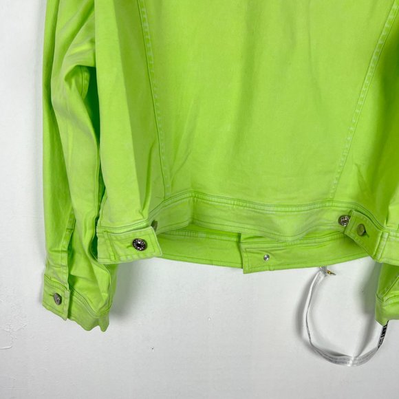 NWT Mistress Rocks Fathom Oversized Denim Jacket Neon Green Size Medium M NEW - Picture 11 of 12